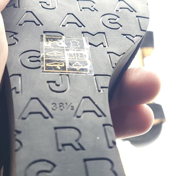 Marc By Marc Jacobs Open Toe Black Wedge Sandals Women size 8.5 - Picture 9 of 9